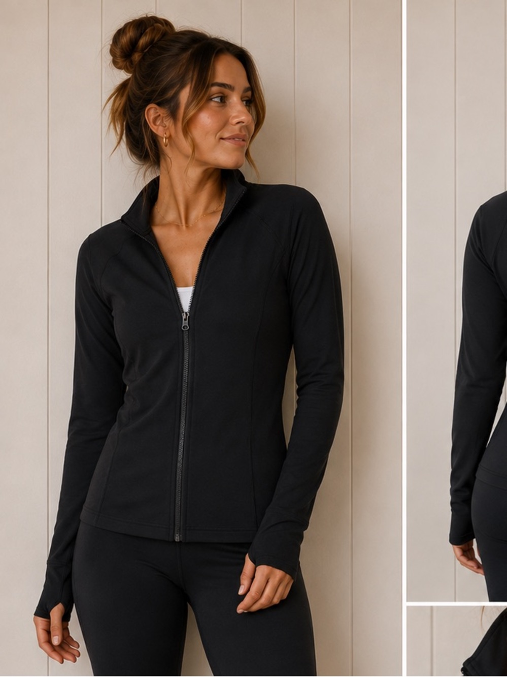 lululemon athletica Black Full-Zip Technical Run Sweater - Picture 1 of 5